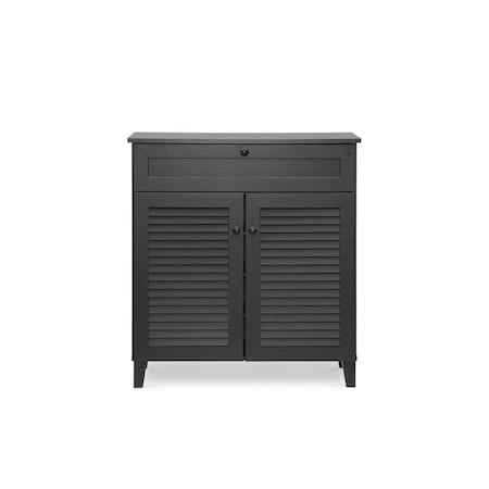 Baxton Studio Calvin Espresso Shoe-Storage Cabinet 105-5305